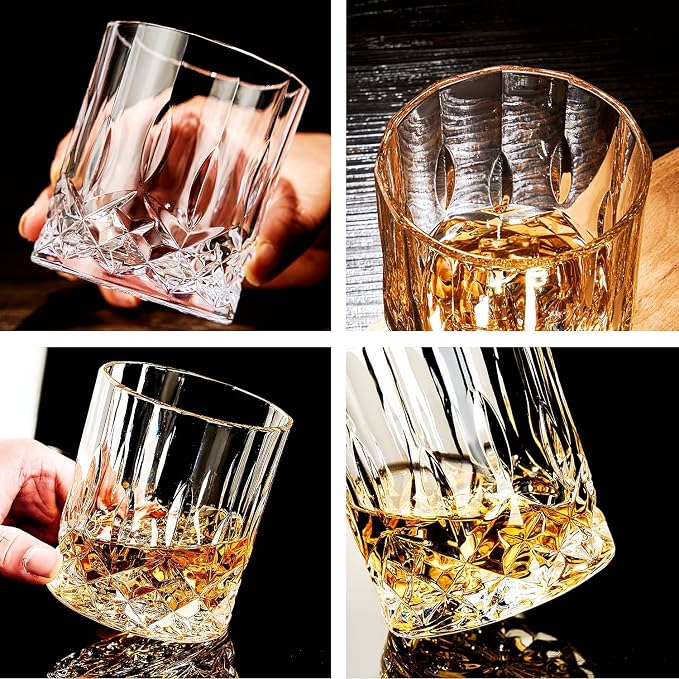 GLASKEY Whiskey Glasses Set of 4, Rock Glasses, 11 oz Lead-Free Crystal Bourbon - Image 4