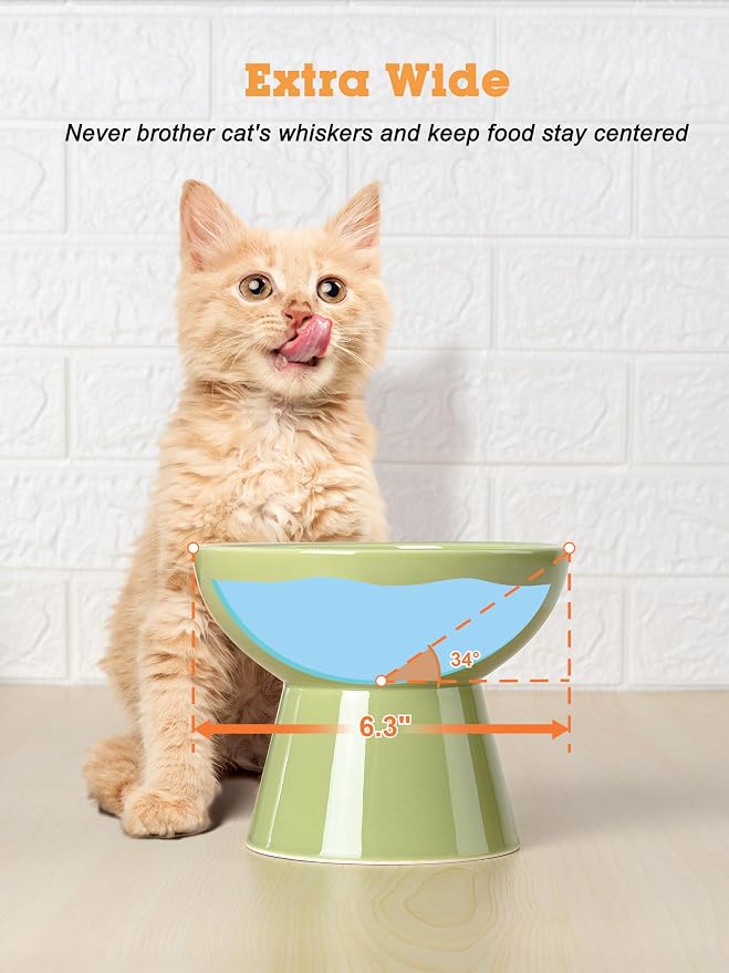 LoeJan Elevated Food and Water Bowls Set, Extra Wide and Raised Ceramic Feeder - Image 5