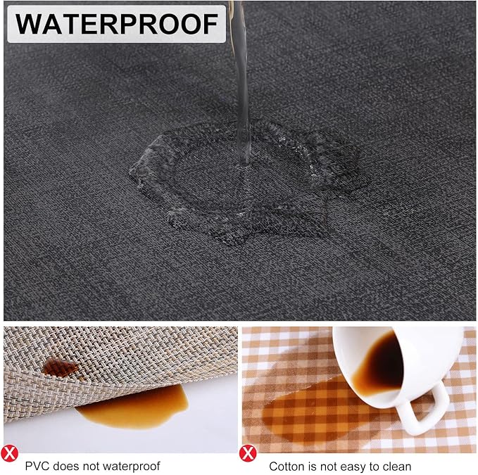 Faux Leather Heat Resistant Placemats 4 Packs, Waterproof Wipeable Dining PU - Image 4
