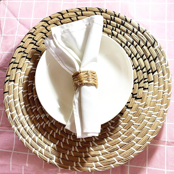 Set 24 Water Hyacinth Napkin Rings, Handwoven by Laquedecraft | Handwoven 100% - Image 6