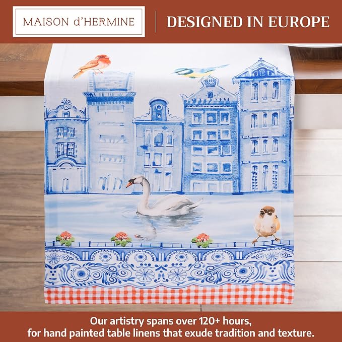 Maison d' Hermine Table Runner 100% Cotton 14.50" x 108" | Table Runners 108 - Image 2