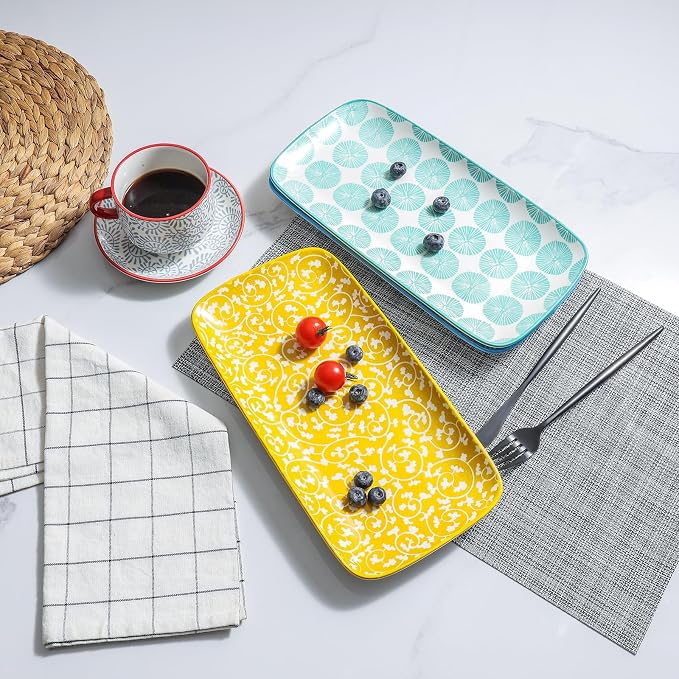 Selamica Ceramic Serving Platters, 14 Inch Serving Trays - Image 4