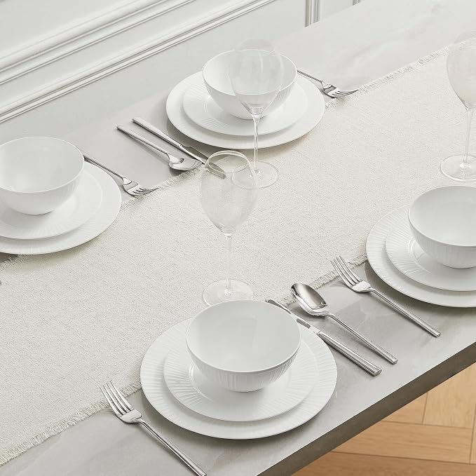 14 x 108 Inches Frayed Edge Table Runner, 270G Heavyweight Sand Washed Slub - Image 6