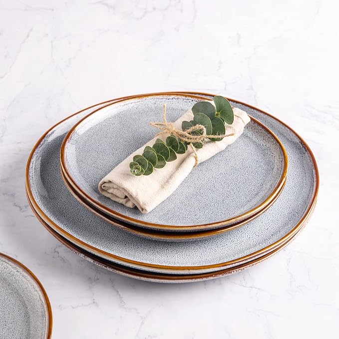AmorArc Ceramic Plates Set of 6, 8.5 Inch Stoneware Small Dinner Plates Set | - Image 3