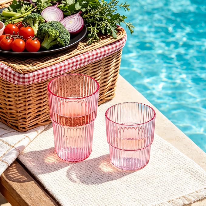 24 Pack Plastic Wine Glasses, 16 Oz Highball Glasses & 12 Oz Cocktail Glasses - Image 5