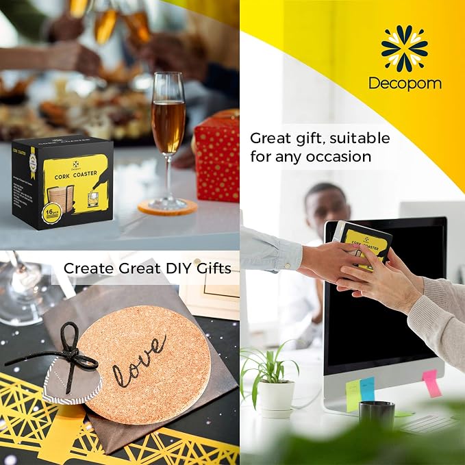 Cork Coasters for Drinks with Metal Holder - Image 5
