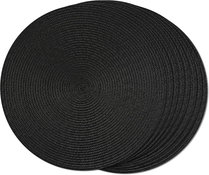 FunWheat Round Braided Placemats Set of 8 Place Mats by FunWheat