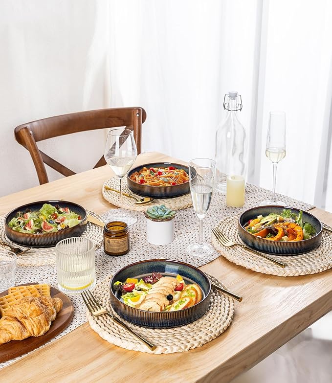 7.5" Ceramic Pasta Bowls Set of 4, Salad Bowls | Versatile Serving Bowls - Image 6