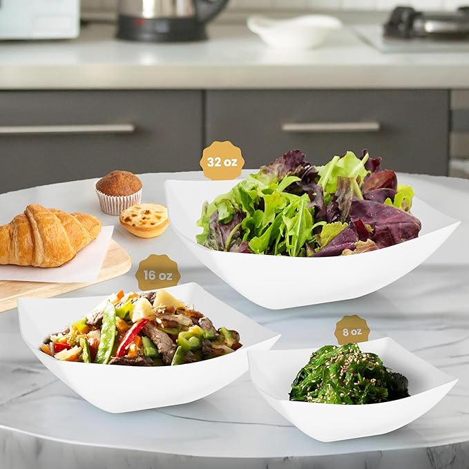 R-kay 6 Pack Square Plastic Serving Bowls - Image 3