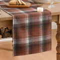 Artoid Mode Caramel Brown Farmhouse Plaid Fall Table Runner 13x120 Inch | by ArtoidMode