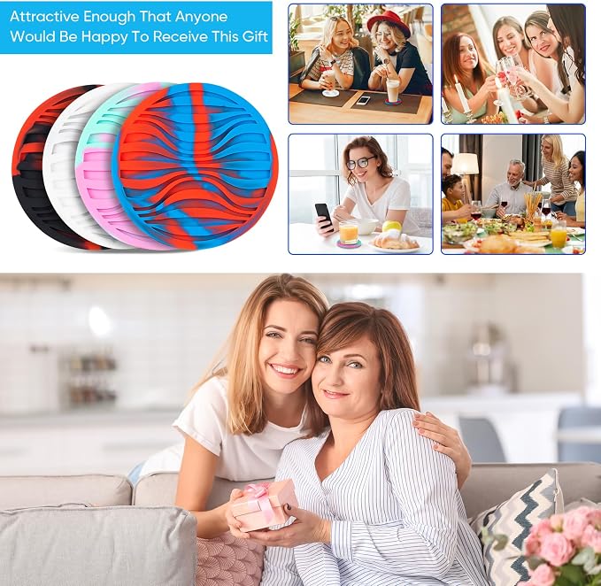 6 Pack Rubber Drink Coasters Plastic Coaster - Image 7