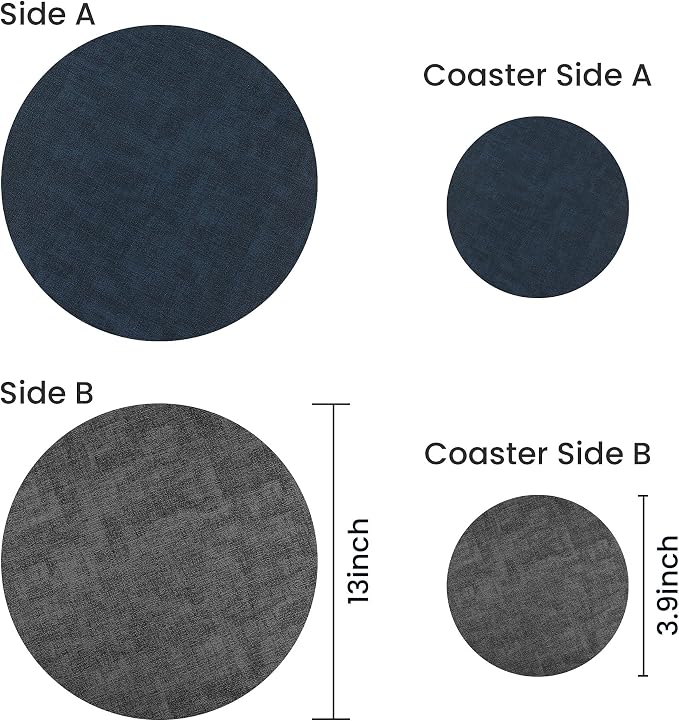 Fyvva Placemats Set of 12, Stain & Scratch Resistant, - Image 2