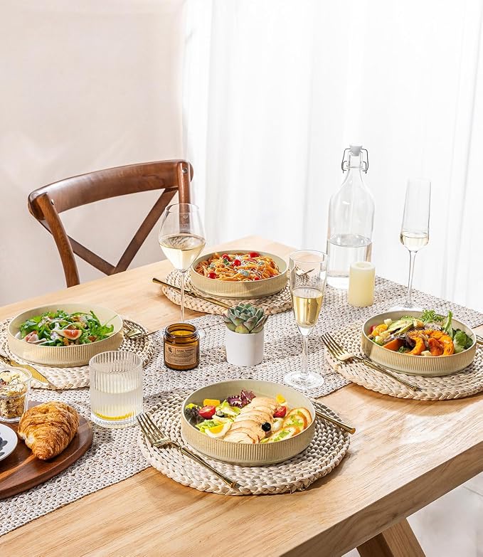 7.5" Ceramic Pasta Bowls Set of 4, Salad Bowls | Versatile Serving Bowls - Image 6