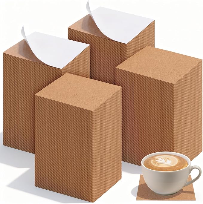 Kifmurase 200PCS Self-Adhesive Cork Sheets, 4 x 4 Inch Brown Squares | Cork by Unknown