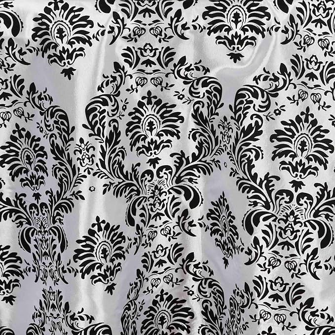 Efavormart 5PCS of Black Damask Flocking Premium Table Top Runner - Image 5