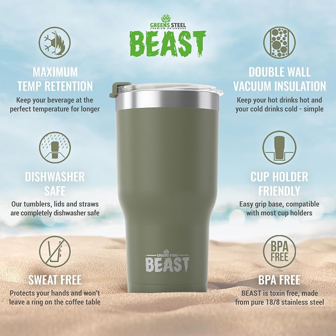 Beast 20 oz Tumbler Stainless Steel Vacuum Insulated Coffee Ice Cup Double Wall - Image 6