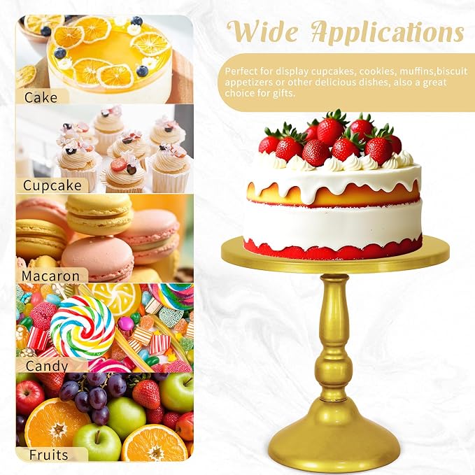 Fivenl 8 Pcs Cake Stand Gold Metal Dessert Table Display Set, 3-Tier Cupcake - Image 5