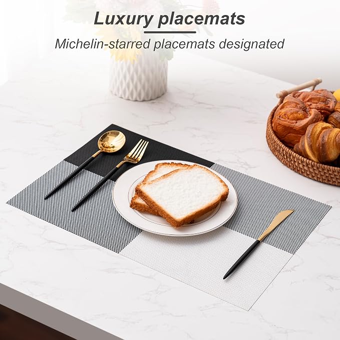 Placemats Set of 6 Washable Indoor | Outdoor Vinyl Place Mats - Image 6