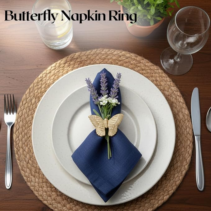 ALPHA Living HOME Basic Butterfly Napkin Ring Collection Decorative, Easter - Image 8
