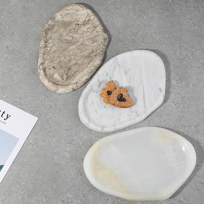 Marble Vanity Tray for Bathroom, Cloud Shape Stone Key Tray | 10" x 7" Marble - Image 8