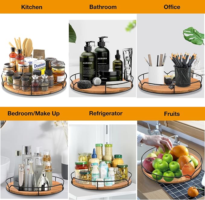 Lazy Susan Turntable Organizer for Cabinet Pantry Kitchen Countertop - Image 6