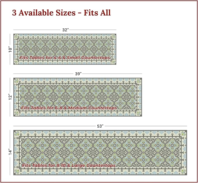 Heat Resistant Table Runner, 39 x 12 Inch -Victoria Design | Protects - Image 4