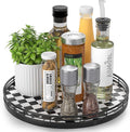 AMH 12 Inch Black and White Checkerboard Lazy Susan by AMH