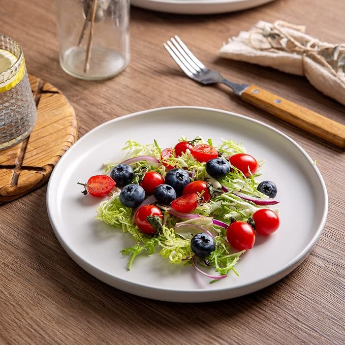 AmorArc Ceramic Dinner Plates Set of 6, 10.25 Inch Stoneware Dishes Set | Wavy - Image 3