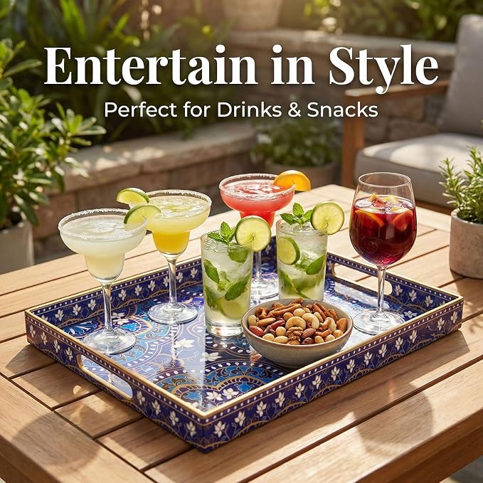 Decorative Serving Tray with Handles - Image 5