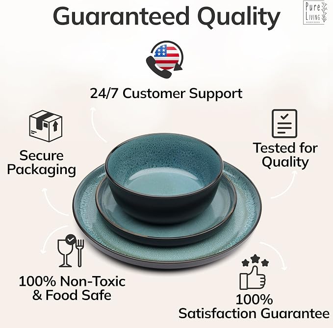 24 Piece Stoneware Dinnerware Set - Image 8