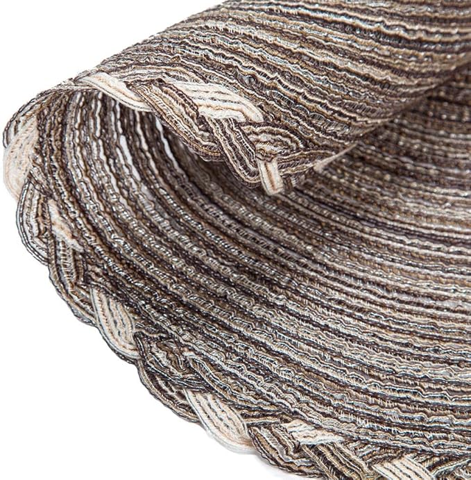 SHACOS Round Placemats Set of 6 Braided Glitter Round Table Placemats 15 inch - Image 3
