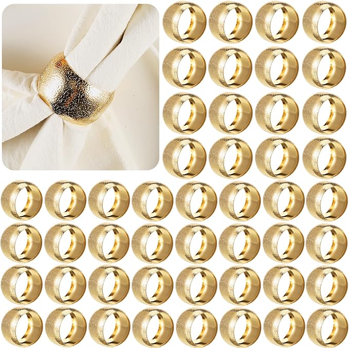 Lallisa 36 Pcs Gold Napkin Rings Bulk Metal Classic Brass Napkin Ring Holders by Lallisa