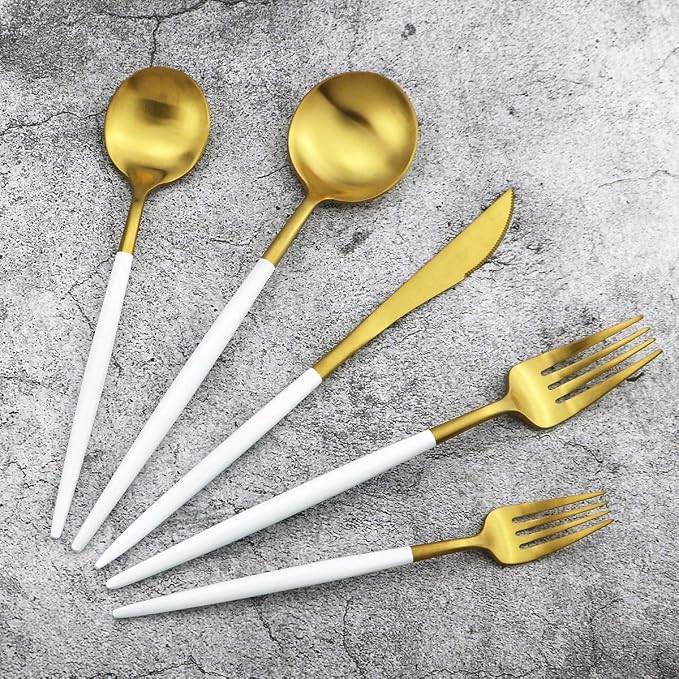 20-Piece 18/10 Stainless Steel Flatware Silverware, Luxury Dinnerware Set - Image 7