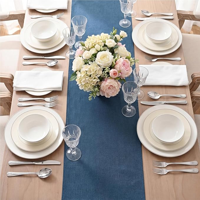 Artoid Mode Navy Blue Table Runner, Seasonal Summer Fall Washable Kitchen - Image 3