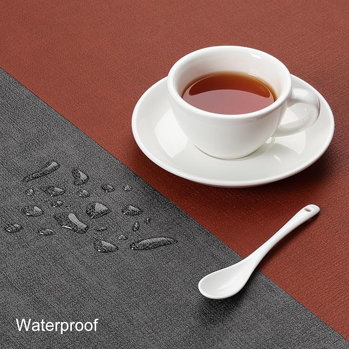 Table Runners 94 Inch Long, Dual-Sided Faux Leather Table Runner | Waterproof - Image 3