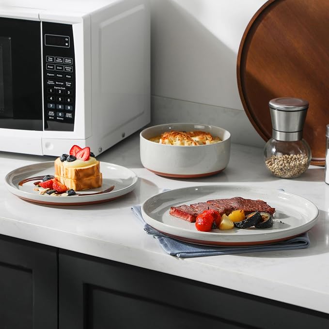 MALACASA Plates and Bowls Sets, 24 Pieces Modern Ceramic Dinnerware Set - Image 8