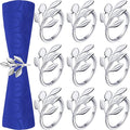 Hotop Set of 150 Leaf Napkin Rings Silver Metal Napkin Rings Holders Bulk by HOTOP