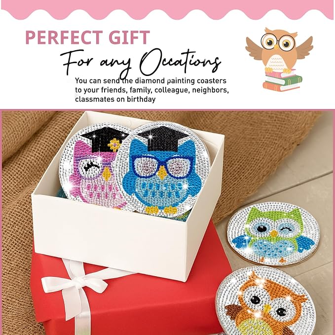 6 Pcs Owls Shaped Diamond Painting Kits, Diamond Painting Kits - Image 5