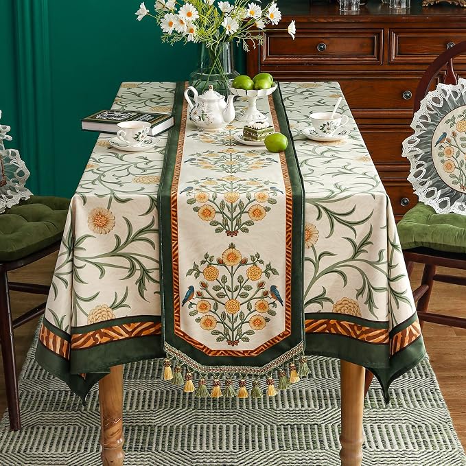 Patdrea Designer Elegant French Velvet Table Runner, Thanksgiving Dining Table - Image 2