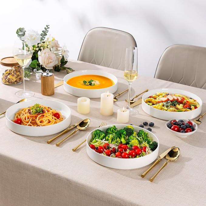 LERATIO Large Pasta Bowls, 38oz Ceramic Pasta Bowls, 9.25" Reactive Glaze Pasta - Image 5