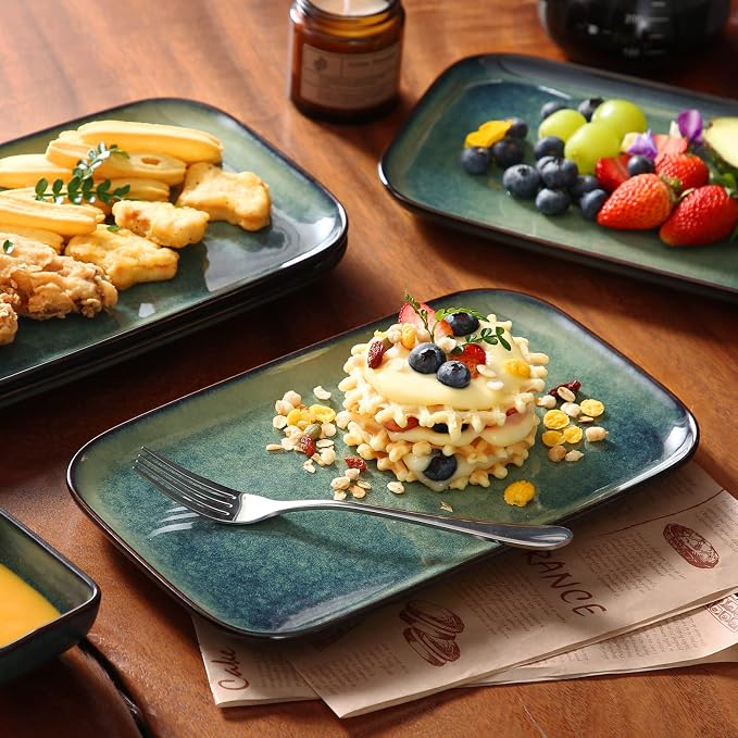 vancasso Stern Serving Platters Set of 4, 11 Inches Rectangular Ceramic Serving - Image 7