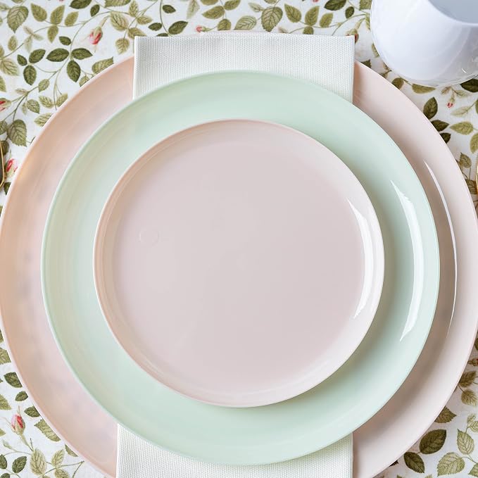 Mint Green Plastic Party Plates Edge Collection Premium heavyweight Elegant - Image 7