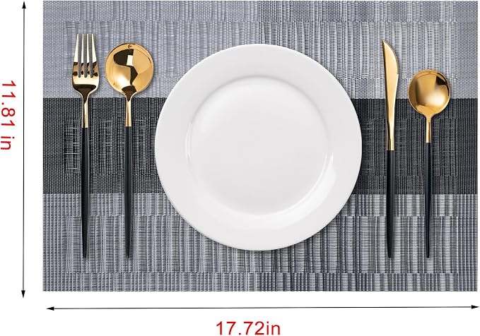 Placemats Set of 6 Washable Indoor | Outdoor Vinyl Place Mats - Image 2
