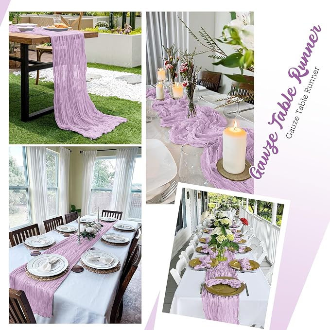 8 Pack Lavender Cheesecloth Table Runners 20x120 Inch Gauze Table Runner Cheese - Image 5