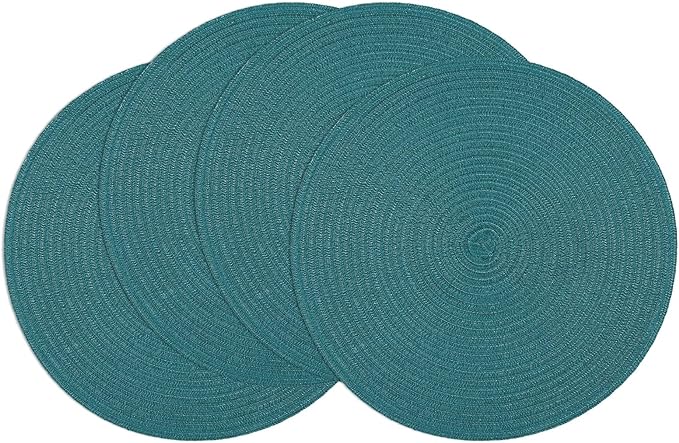 SHACOS Round Placemats Set of 4 Woven Braided Table Placemats 15 inch Circle by SHACOS