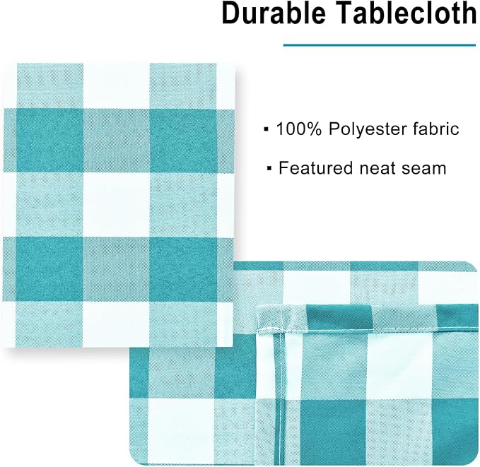 Checkered Tablecloth Rectangle, 30 x 60 Inch - Image 3