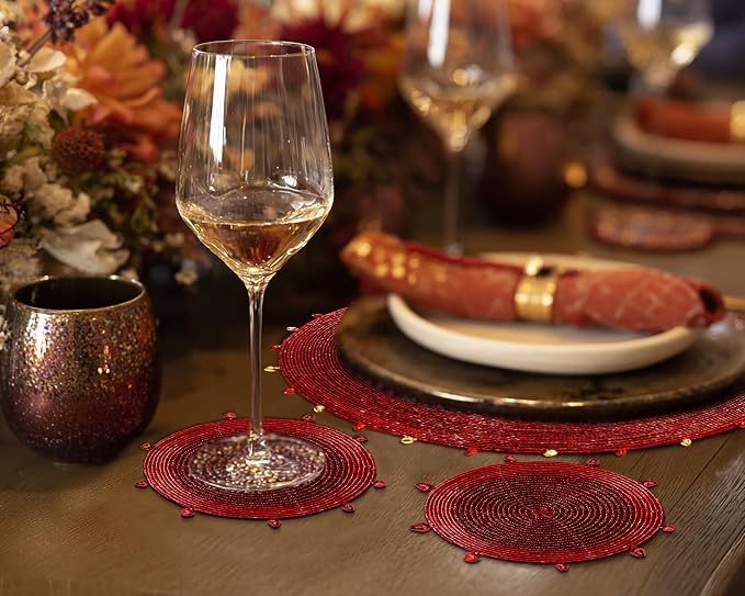 COTTON CRAFT Glitz Handmade Beaded Coasters - Image 2