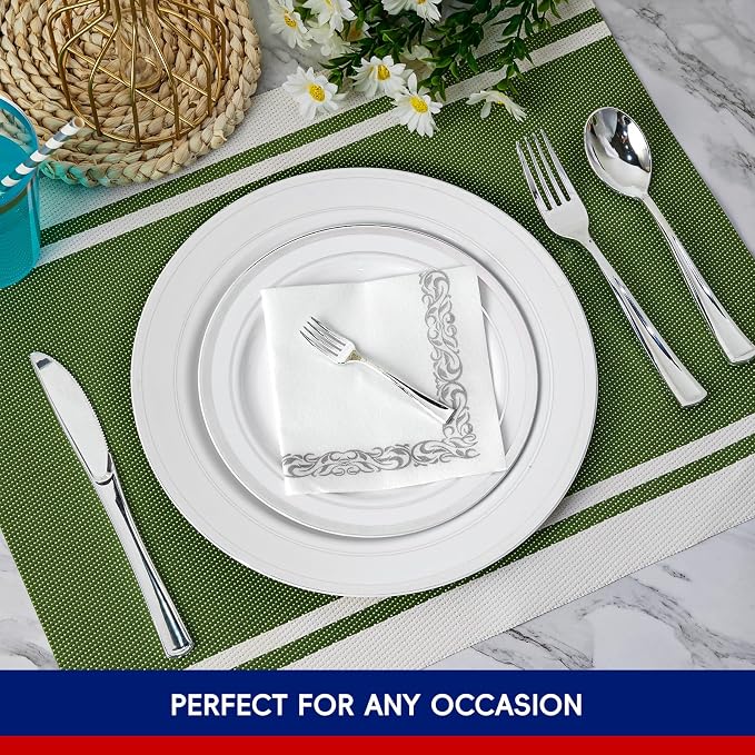 25 Guests Plastic Plates Set - Image 4