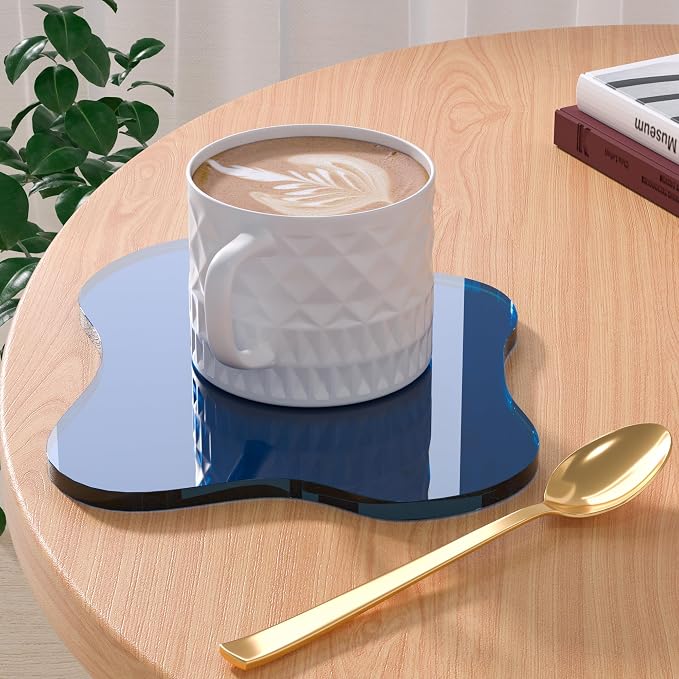 Acrylic Coaster Decorative Plates, Dark Blue Bar Drink Coaster by Leadiy