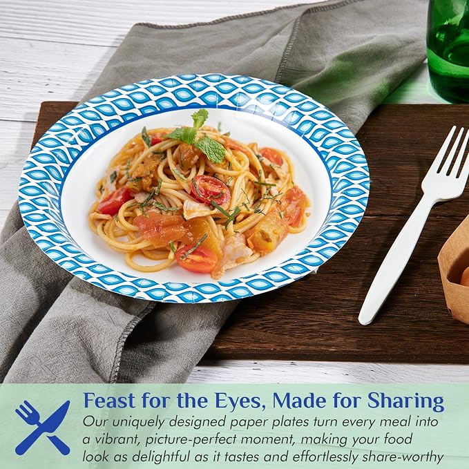 MUCHII 8.375 Inch Disposable Paper Plates, Holiday - Image 7